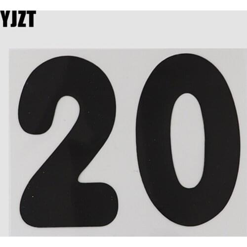 YJZT 14.1CM*11CM Personality Arabic Numbers 20 Number Decal Car Stickers Vinyl Motorcycle Racing 13D-0429