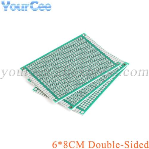 10pcs 6X8cm 6*8cm Double Side Prototype pcb Breadboard Universal for Arduino 2.54mm Glass Fiber Practice DIY Kit Tinned HASL