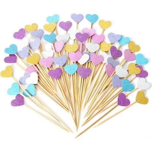 1000 pcs Handmade Lovely Heart Cupcake Toppers,Girl baby shower decorations,Party Supplies Birthday Wedding Party Decoration
