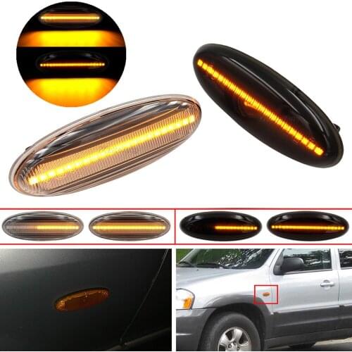 2Pcs For MAZDA 323 Familia Protege Tribute MX-6 Dynamic Blinker Turn Signal Lamp LED Side Marker Light B33P51120A