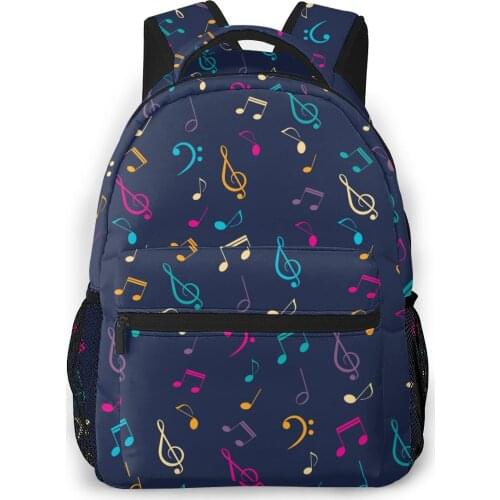 2021 Travel Backpacks Musical Notes And Clefs Colorful Girl Backpack For Women Large Capacity School Bag For Teenage