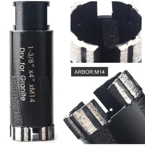 35mm with M14 arbor dry or wet granite core drill bits for dry or wet drilling stone and engineered stone countertop