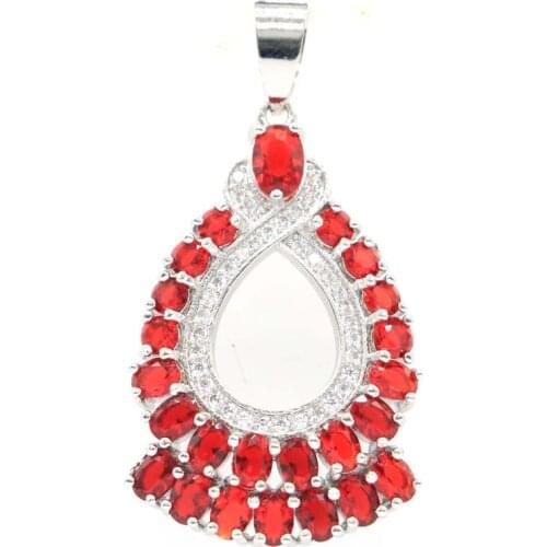 38x31mm Awesome Flower Created Pink Tourmaline Gift For Womans Wedding Silver Pendant