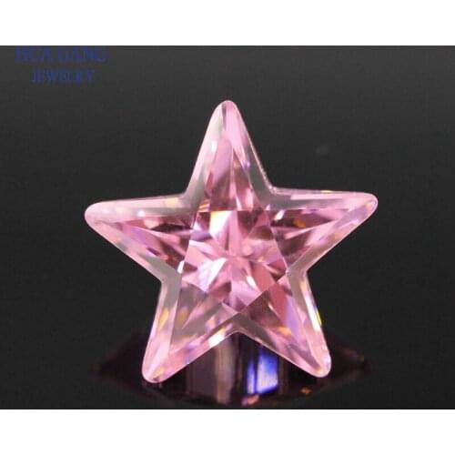 5A Pink Star Shape Brilliant Cut CZ Stone Synthetic Gems Cubic Zirconia For Jewelry Size 2.5x2.5~12x12mm Free Shipping