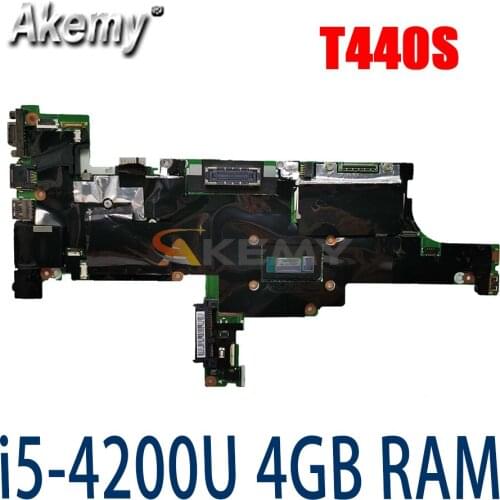 Akemy For Lenovo ThinkPad T440S laptop Mainboard NM-A052 Motherboard with i5-4200U 4GB RAM T440S motherboard mainboard test OK
