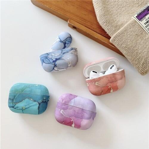 For Airpods 1/2 Pro Case Luxury Marble Bling Glitter Marble Pattern Protective Cover For Airpods Case Bluetooth Earphone Case