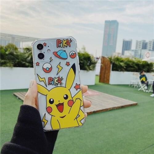 Pokemon Pikachu Phone Case Cartoon Figure Painted Phone Cover Suitable for IPhone12Pro Max Elf Ball Phone Cases for Iphone 11