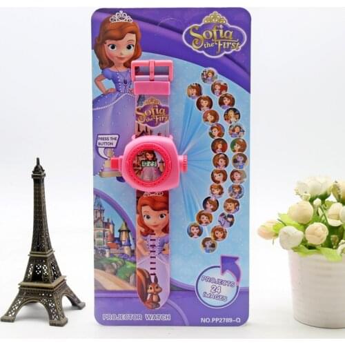 Disney sofia 20 pictures children cartoon projection electronic watch boys and girls kindergarten gifts kids watches boys
