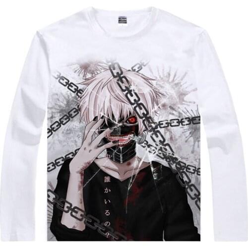 Tokyo Guru T-Shirt Ken Kaneki Shirt fashion Long sleeves t-shirts men anime costumeT Shirts japanese anime cosplay cute shirts a
