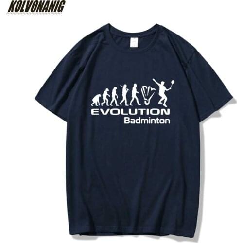 Evolution Of Badminton Funny Printed T-Shirts For Men Cotton O Neck Man Clothing High Quality Street Camiseta Tee Tops