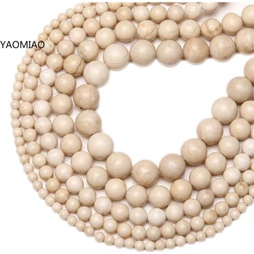 Round Ivory Beads White Loose Spacer Stone Beads For Jewelry DIY Making Bracelets Necklace Pick Size 6/8/10/12mm wholesale