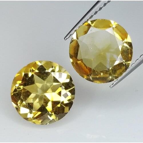 Citrine round cut 8-9mm 4pz