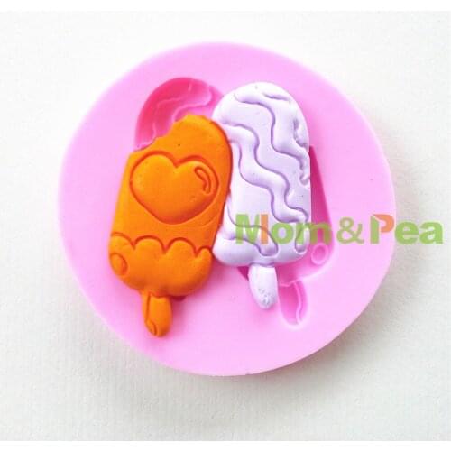 Mom&Pea 0663 Free Shipping Ice-suckers Shaped Silicone Mold Cake Decoration Fondant Cake 3D Mold