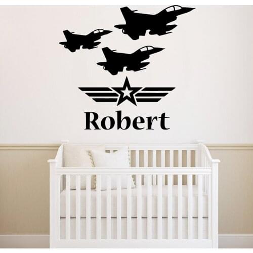 Fashionable Plane Custom Name Wall Stickers Personalized Creative Wallpaper For Childrens Room Decor Sticker Murals