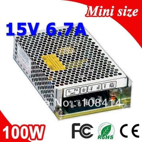 MS-100-15 100W 15V 6.7A Single Output Mini size Switching Power Supply Transformer AC to DC