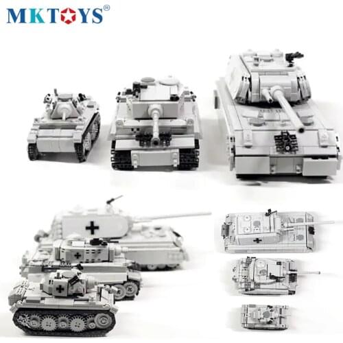 WW2 German Military Battle Tank Building Blocks 1：40 Model Technical Tracked Armored Vehicle Army Figures Bricks Toys For Boys