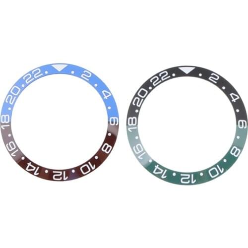 New 38mm Watch Face Bezel Ceramic Bezel Insert Fit 40mm Automatic Movement Watch Replacement Accessories Suitable for GMT Series