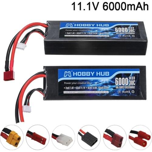 Upgrade Power 11.1v 6000maH 30C Lipo Batterry For RC Drone Boat Quodcopter Spare Parts 3s 5200mah 11.1v Batteries T/XT60 Plug