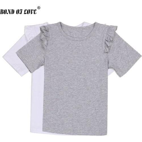 Boys Girls solid colors lace Short Sleeves T-Shirts Childrens T shirt Bottoming Shirt Summer T-shirt Children Clothes