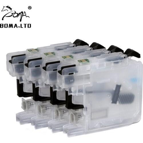 Refillable Ink Cartridges With auto reset chip for brother LC123 LC121 LC125 LC127 LC129 XL DCP-J4110DW J132W J152W J552DW J752