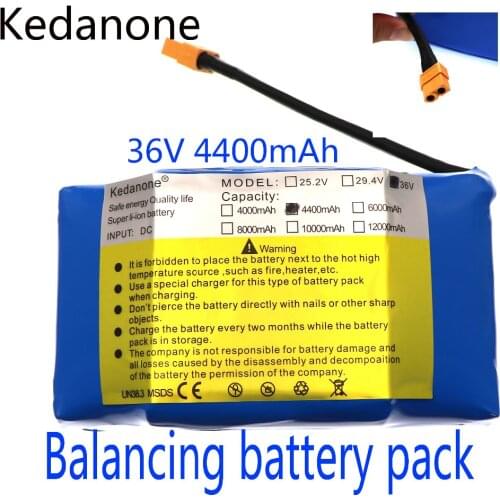 36V Superior lithium-ion rechargeable battery 4400 mAh 4.4AH lithium-ion battery for electric self-suction hoverboard unicycle