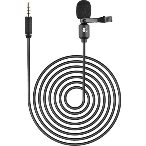 AUX 3.5 Mm Lavalier Microphone Clip Tie Collar For Mobile Phone Speaking Recording 1.5m+4m Bracket Clip Vocal Audio Lapel Mic