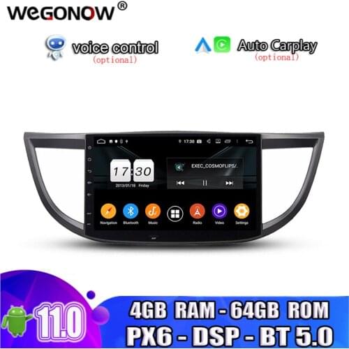 PX6 DSP Android10 For Honda CRV 2012 2013 2014 2015 4GB RAM 64G ROM 8 core Car DVD Player GPS Map RDS Radio wifi Bluetooth5.0