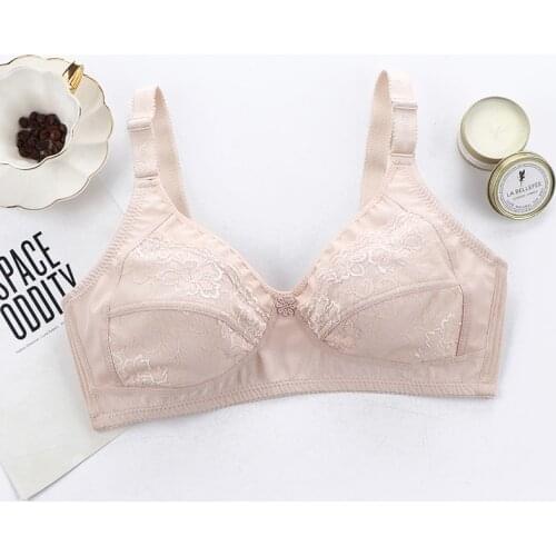 Sexy Big Size Women Bra C Cup Floral Lace Wireless Plus Size Bralette Ultra-Thin Breathability Comfort Bra Mum Underwear