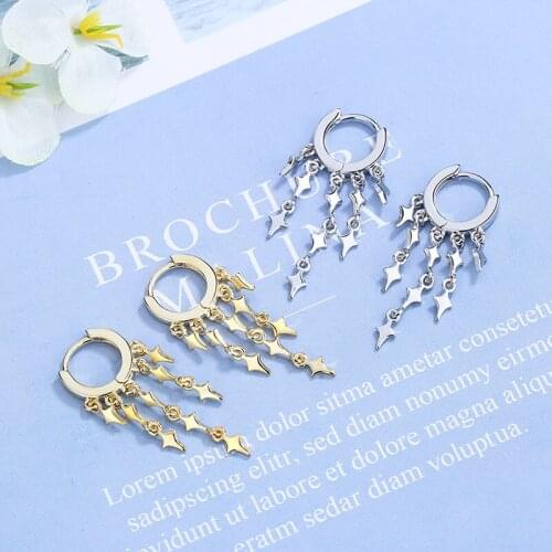 New Fashion Lightning Pendant Earrings for Women High Quality Star Charms Long Hanging Tassel Drop Earring 2021 Trend Jewelry