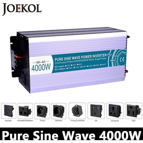 Grid Tie 4000W Pure Sine Wave Inverter,DC 12V/24V/48V To AC110V/220V,off Grid Solar Inverter,voltage Converter Work With Battery
