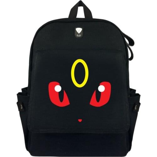 Umbreon Black Canvas Student School Shoulder Bag Cosplay Backpack Laptop Travel Rucksack Gift