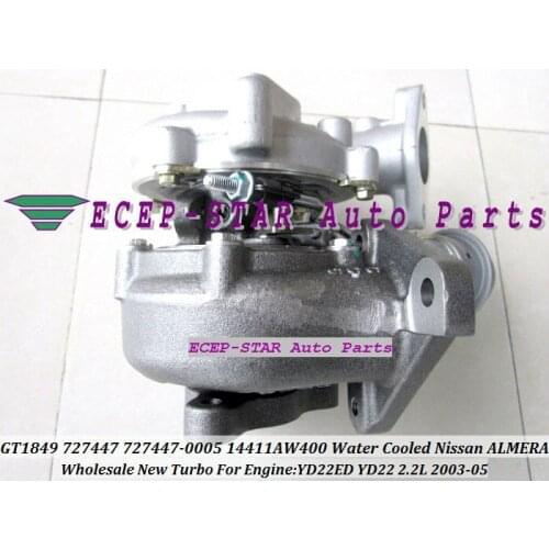 Water Cooled Turbo Turbocharger GT18 727447 727447-0005 727477-5007S 14411-AW400 For NISSAN Almera Primera X-Trail YD22ED 2.2L