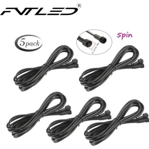 1 or 5pcs 5PIN 1/2/3 Meters Waterproof Extension Cable Wire Leads Power Cord Male Female Connectors for FVTLED RGBW Deck Lights