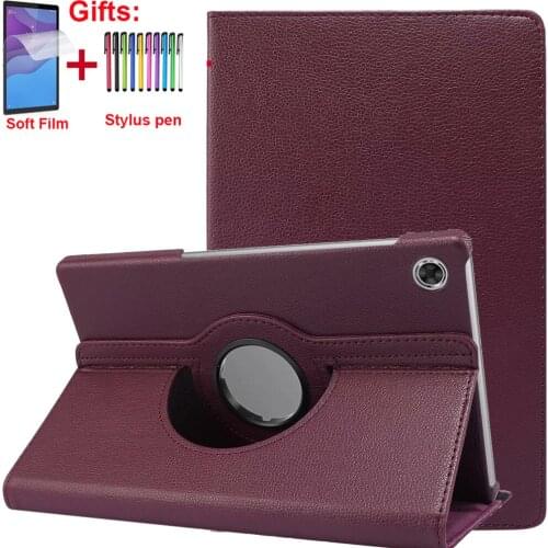 360 Rotation Tablet For Lenovo Tab M10 HD 2 Gen 10.1 Cover TB-X306X TB-X306F 2020 M10 X605 X505 M10 Plus X606 F PU Leather Shell