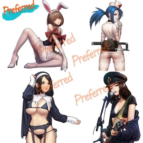 High Quality Sexy Girl Anime Decal Motocross Racing Laptop Helmet Trunk Wall Vinyl Car Sticker Die Cutting Waterproof PVC