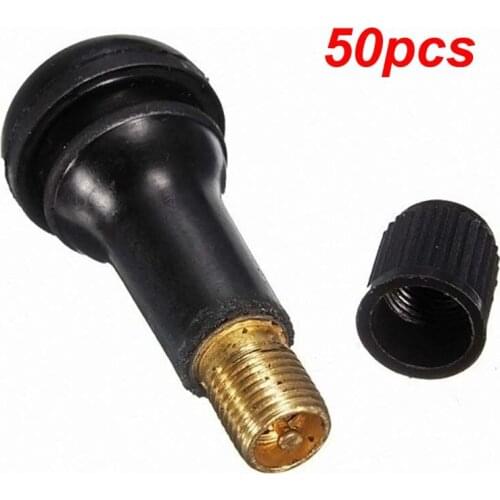 Youwinme 50Pcs TR413 Car Tire Valve Stem Cap Brass Snap-In Auto Tyre Tubeless Short Rubber Vechile Wheel High Quality