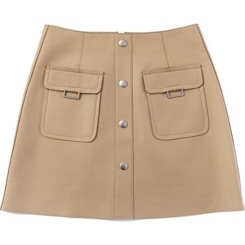 Maylofuer Woman skirts 2021 new fashion korean style genuine leather mini skirt high waist office laday short skirts
