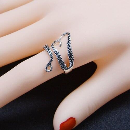 Halloween Gothic Rings for Women Octopus Tentacle Ring Jewelry Accessories Wholesale Anillos Para Hombre