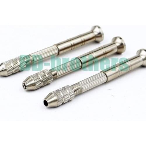 0.5 - 2.5mm Four Heads Hand Drill Chuck Swivel Head Pin Vise Watch Maker Repair Steel Tool Hand Work Clamps Anchors 50pcs/lot