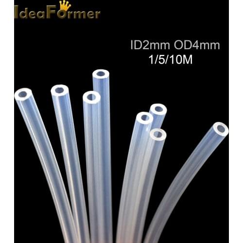 1M 2*4mm Clear PFA PTFE Tube Tfl PiPe J-head hotend RepRap RostockBowden Extruder for e3d V5 / V6 1.75MM Filament 3d printer