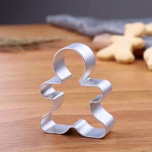 1pcs Christmas Cookie Cutter Tools Aluminium Alloy Gingerbread Men Shaped Holiday Biscuit Mold Kitchen cake Decorating Tools
