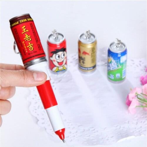 1pcs Kawaii office gel pen Creative cute Drinks pattern school stationery Supplies Black ink 0.5mm Pen refill