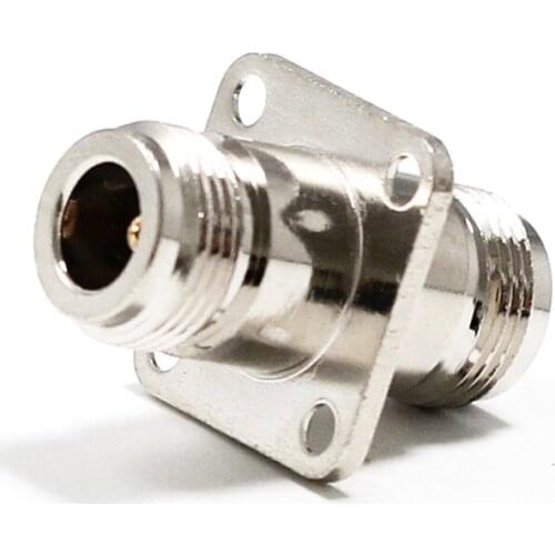 1pc N Female Jack to Female Jack RF Coax Adapter convertor 4-hole Panel mount Nickelplated NEW wholesale