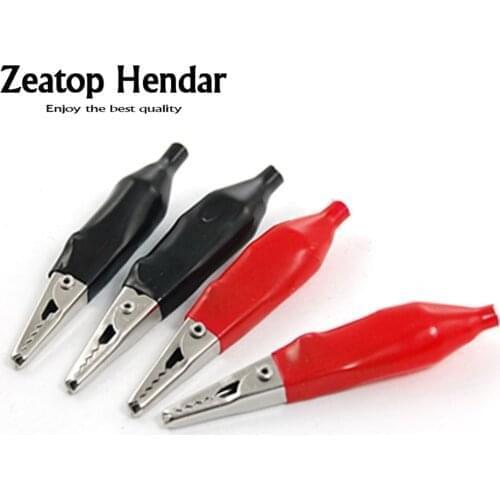 10pcs Red Black Boot Alligator Clips Metal Electric Test 45mm Lead Replacement