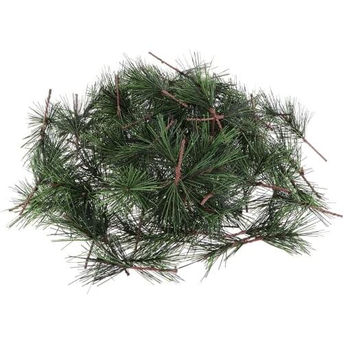 100Pcs Artificial Plant Pine Branch Needles Xmas Tree Garland Wreath Decors