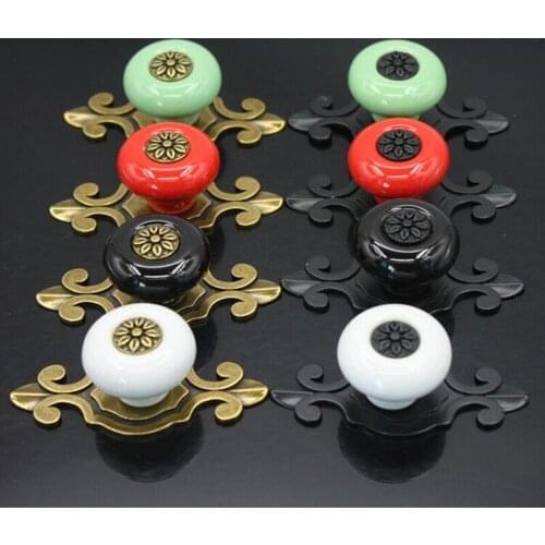 2pc Retro Ceramic Knobs/Handles/Pulls for Kitchen Cabinets ,Cupboards,Wardrobe,Drawer,Dresser ,Chest etc Vintage DIY Home Decor