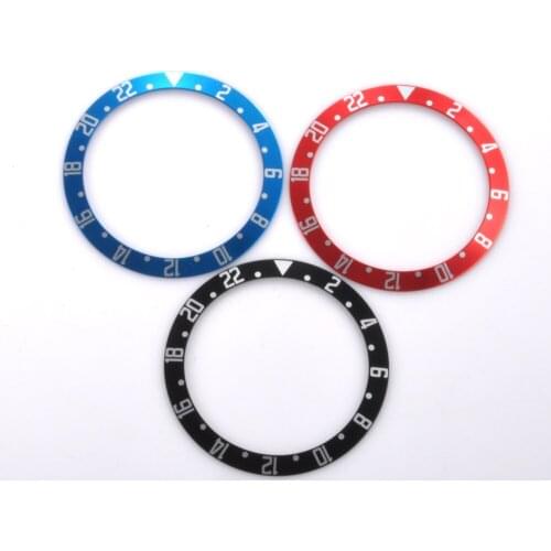 39.5mm watchs GMT bezel BLACK RED BLUE Luxury brand high quality circle insert for mens case inlay ring blue or blackor green