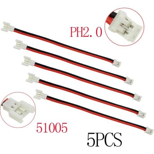 5pcs Connecting Line 51005 to PH2.0 Plug for 1S Lipo Battery Charger Cable