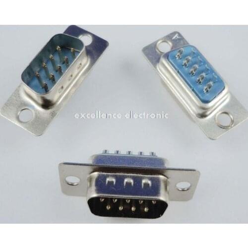 50 Pcs D-SUB 9 Pin Male Solder Type Plug Adapter Connector DB9M