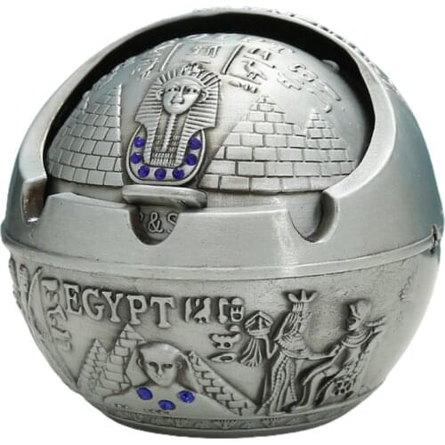 50LB Creative Ashtray with Lid Cigar Cigarettes Ashtray Windproof Metal Tray Home Desktop Decoration